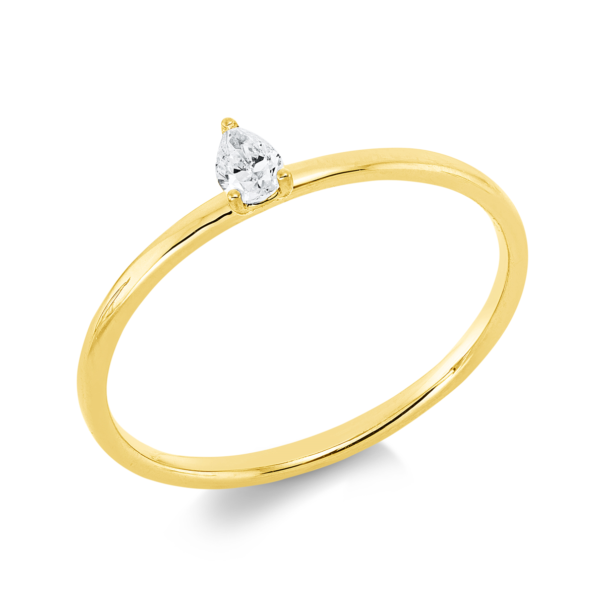 1IE11G Solitaeire 3er-Krappe Gelbgold 18kt 0,10 Diamantringe mit 1 Diamanten - 1IE11 – Bild 1