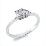 Solitaeire Weißgold 18kt 0,71 Diamantringe mit 2 Diamanten - 1II01