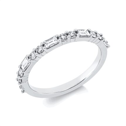Baguette Weißgold 18kt 0,55 Diamantringe mit 13 Diamanten - 1II74