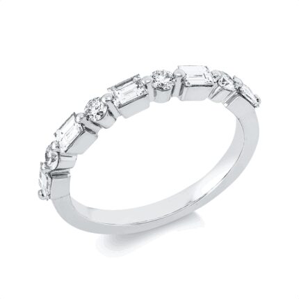 Baguette Weißgold 18kt 0,74 Diamantringe mit 9 Diamanten - 1II75