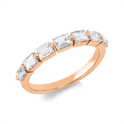 Baguette Rosegold 18kt 1,16 Diamantringe mit 7 Diamanten - 1II78