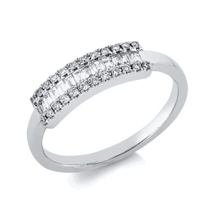 Baguette Weißgold 18kt 0,27 Diamantringe mit 36 Diamanten - 1II80