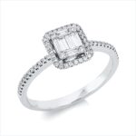 Baguette Weißgold 18kt 0,31 Diamantringe mit 62 Diamanten - 1II87