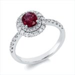 Farbstein Weißgold 18kt 0,50 Diamantringe Farbstein 0,7 ct - 1II90