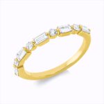 Baguette Gelbgold 18kt 0,58 Diamantringe mit 9 Diamanten - 1IJ22
