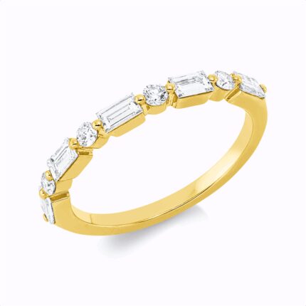 Baguette Gelbgold 18kt 0,58 Diamantringe mit 9 Diamanten - 1IJ22