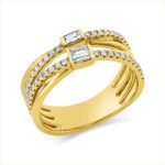 Baguette Gelbgold 18kt 0,30 Diamantringe mit 25 Diamanten - 1IJ24
