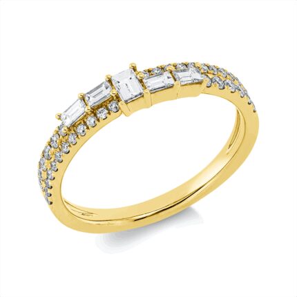 Baguette Gelbgold 18kt 0,38 Diamantringe mit 41 Diamanten - 1IJ37