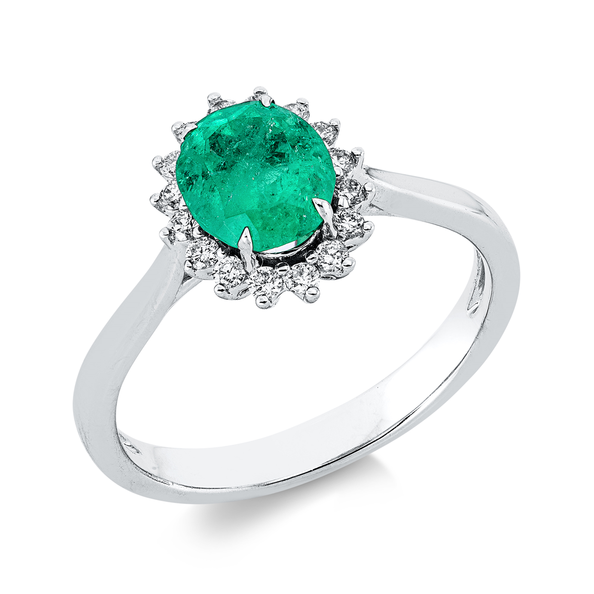 1IJ42W Farbstein Weißgold 18kt 0,18 Diamantringe Farbstein 1,12 ct - 1IJ42 – Bild 1