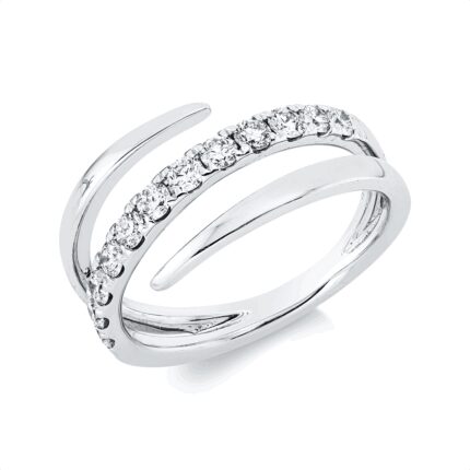 Mehrfachsteinbesatz Weißgold 18kt 0,54 Diamantringe mit 12 Diamanten - 1IJ72