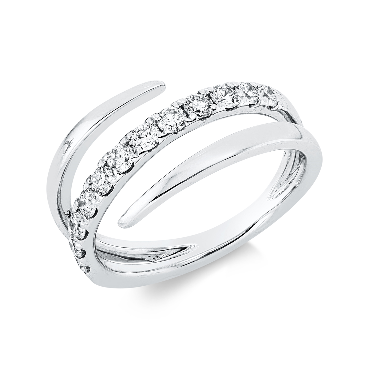 1IJ72W Mehrfachsteinbesatz Weißgold 18kt 0,54 Diamantringe mit 12 Diamanten - 1IJ72 – Bild 1