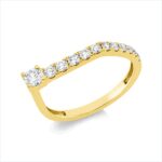 Solitaeire Gelbgold 18kt 0,45 Diamantringe mit 12 Diamanten - 1IJ87