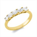 Baguette Gelbgold 18kt 0,77 Diamantringe mit 5 Diamanten - 1IK52
