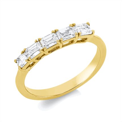 Baguette Gelbgold 18kt 0,77 Diamantringe mit 5 Diamanten - 1IK52
