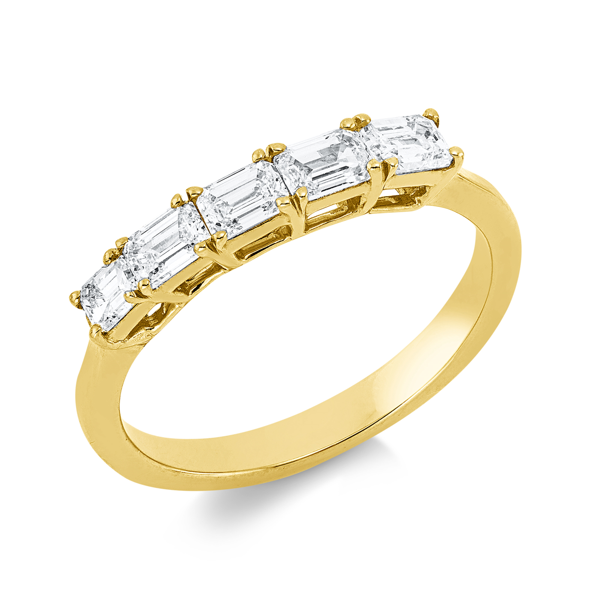 1IK52G Baguette Gelbgold 18kt 0,77 Diamantringe mit 5 Diamanten - 1IK52 – Bild 1