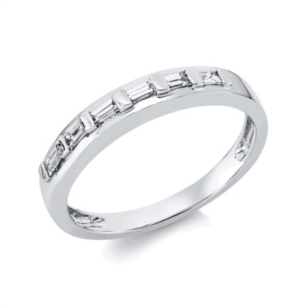 Baguette Weißgold 18kt 0,19 Diamantringe mit 6 Diamanten - 1IL80