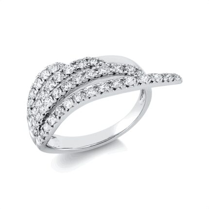 Mehrfachsteinbesatz Weißgold 18kt 0,82 Diamantringe mit 45 Diamanten - 1IM04
