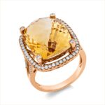 Farbstein Rosegold 18kt 0,51 Diamantringe Farbstein 13,3 ct - 1IM10