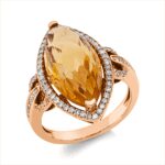 Farbstein Rosegold 18kt 0,36 Diamantringe Farbstein 7,21 ct - 1IM11