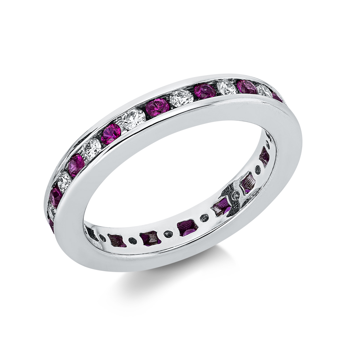 1IM18W Farbstein Weißgold 18kt 0,34 Diamantringe Farbstein 0,44 ct - 1IM18 – Bild 1