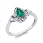 Farbstein Weißgold 18kt 0,31 Diamantringe Farbstein 0,39 ct - 1IM46