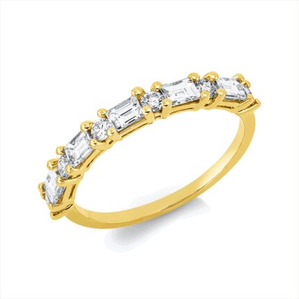 Baguette Gelbgold 18kt 0,75 Diamantringe mit 11 Diamanten - 1IP79