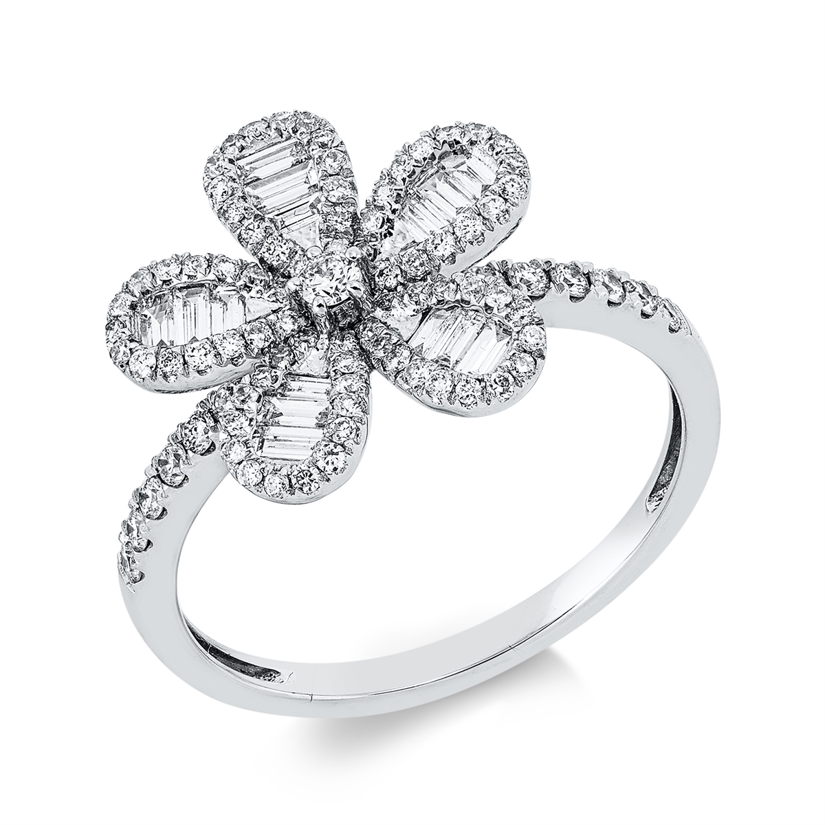 1IP88W Baguette Weißgold 18kt 0,68 Diamantringe mit 105 Diamanten - 1IP88 – Bild 1