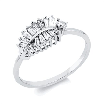 Baguette Weißgold 18kt 0,27 Diamantringe mit 16 Diamanten - 1IQ03