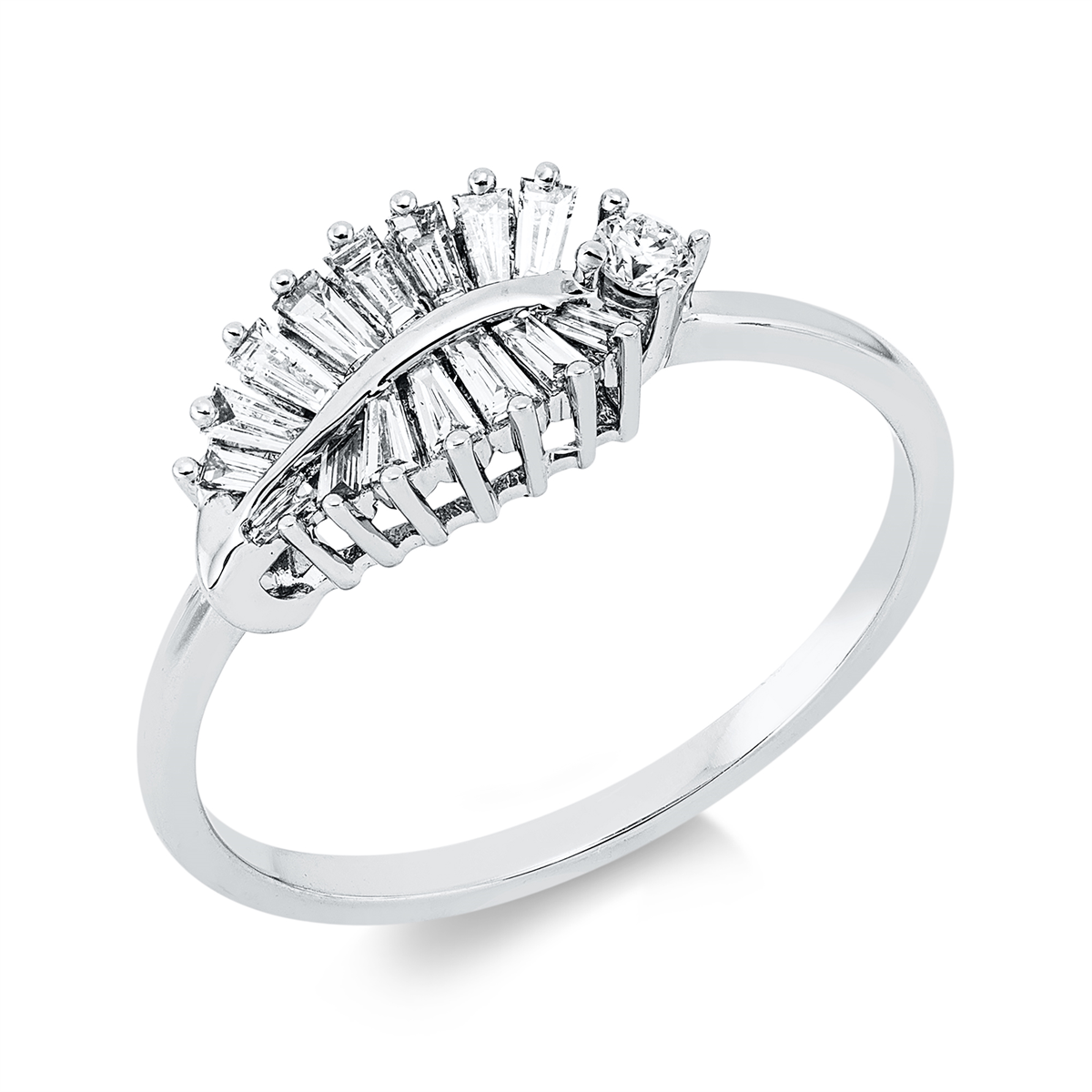 1IQ03W Baguette Weißgold 18kt 0,27 Diamantringe mit 16 Diamanten - 1IQ03 – Bild 1