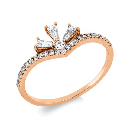 Baguette Rosegold 18kt 0,27 Diamantringe mit 29 Diamanten - 1IQ09