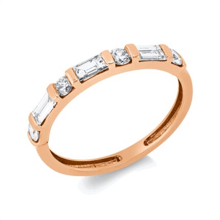 Baguette Rosegold 18kt 0,55 Diamantringe mit 7 Diamanten - 1IQ10