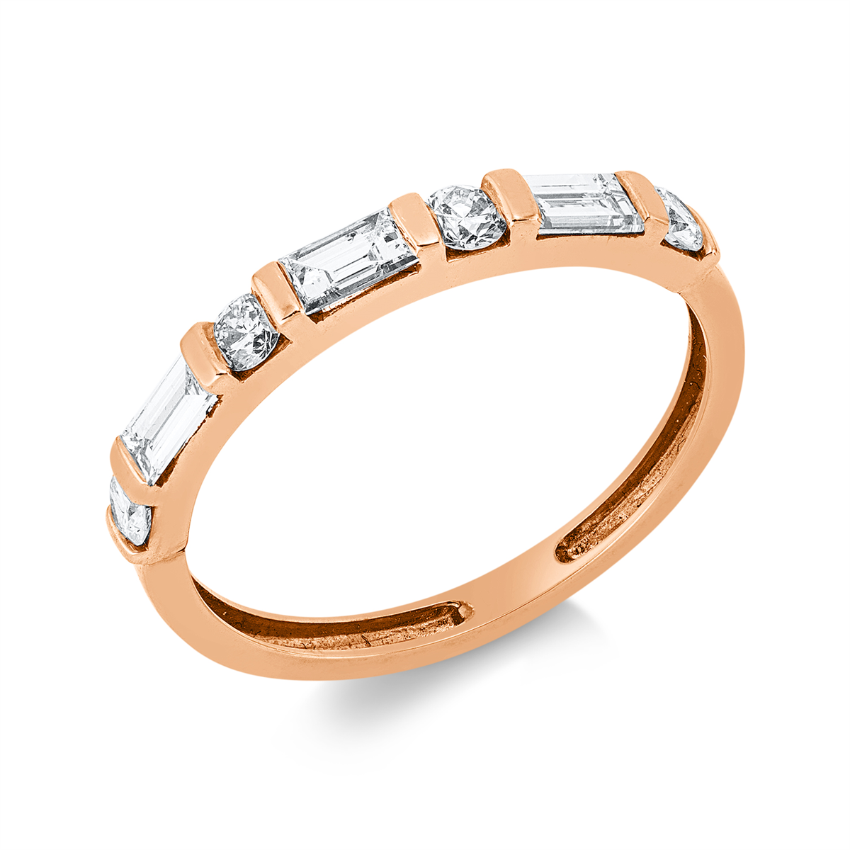 1IQ10R Baguette Rosegold 18kt 0,55 Diamantringe mit 7 Diamanten - 1IQ10 – Bild 1