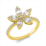 Baguette Gelbgold 18kt 0,48 Diamantringe mit 61 Diamanten - 1IQ11