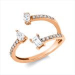 Baguette Rosegold 18kt 0,52 Diamantringe mit 21 Diamanten - 1IQ14