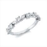Mehrfachsteinbesatz Weißgold 18kt 0,87 Diamantringe mit 11 Diamanten - 1P153