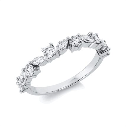 Mehrfachsteinbesatz Weißgold 18kt 0,87 Diamantringe mit 11 Diamanten - 1P153