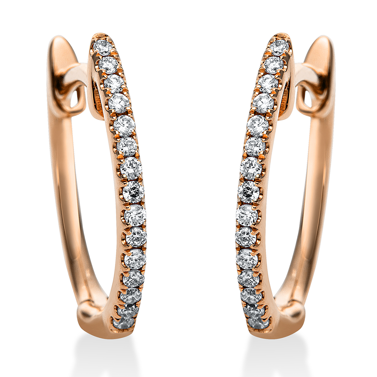 2B291R Creolen Rosegold 18kt 0,09 Diamantschmuck mit 30 Diamanten - 2B291 – Bild 1