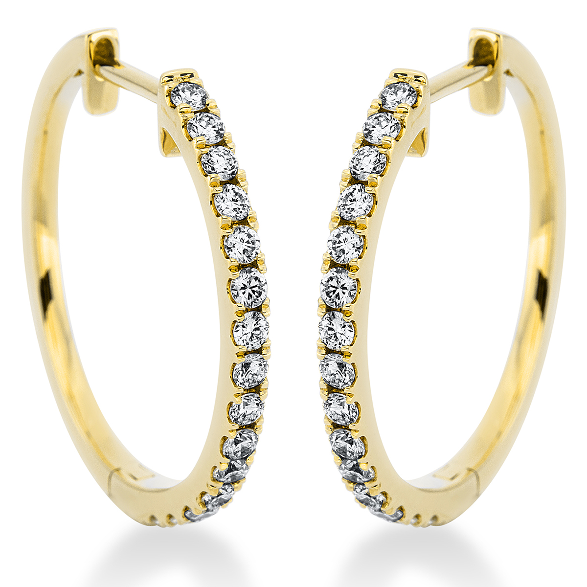 2E616G Creolen Gelbgold 18kt 0,42 Diamantschmuck mit 30 Diamanten - 2E616 – Bild 1