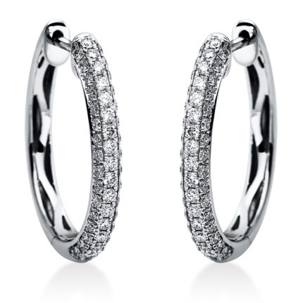 Creolen Weißgold 18kt 0,60 Diamantschmuck mit 98 Diamanten - 2E621