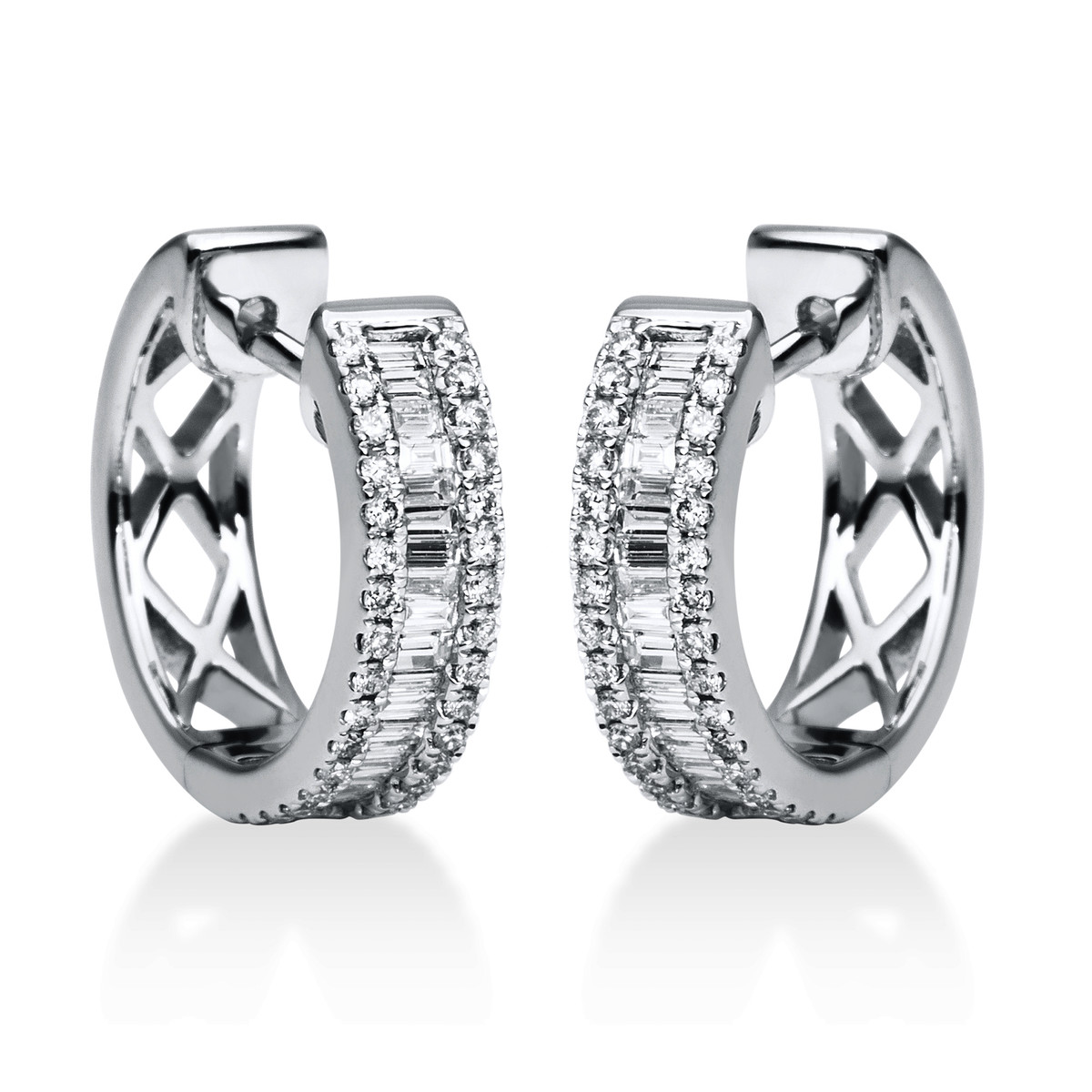 2G334W Creolen Weißgold 18kt 0,53 Diamantschmuck mit 98 Diamanten - 2G334 – Bild 1