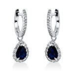 Ohrschmuck 3er-Krappe Weißgold 18kt 0,36 Diamantschmuck Farbstein 1,15 ct - 2K520