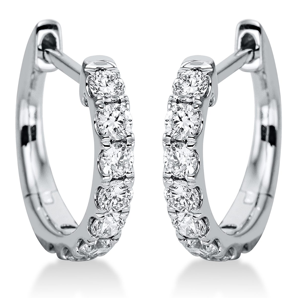 2M656W Creolen Weißgold 18kt 0,46 Diamantschmuck mit 16 Diamanten - 2M656 – Bild 1