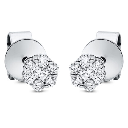 Ohrstecker Weißgold 18kt 0,22 Diamantschmuck mit 14 Diamanten - 2O830