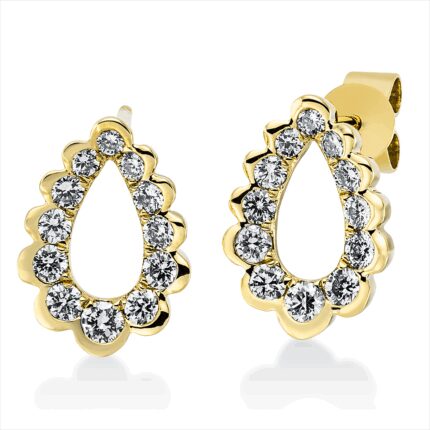 Ohrstecker Gelbgold 18kt 0,50 Diamantschmuck mit 24 Diamanten - 2R035