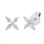 Ohrstecker Weißgold 18kt 0,32 Diamantschmuck mit 8 Diamanten - 2R311