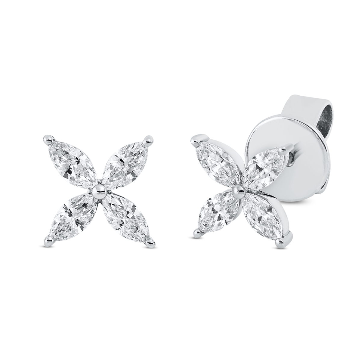 2R311W Ohrstecker Weißgold 18kt 0,32 Diamantschmuck mit 8 Diamanten - 2R311 – Bild 1