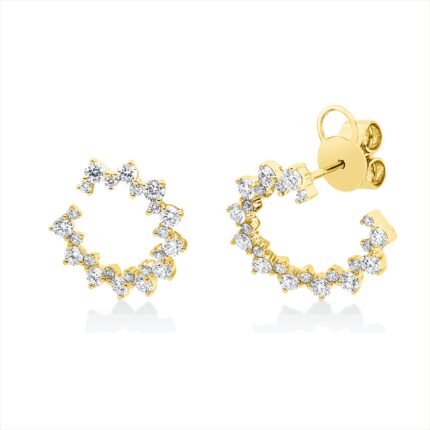 Ohrstecker Gelbgold 18kt 0,93 Diamantschmuck mit 46 Diamanten - 2T858