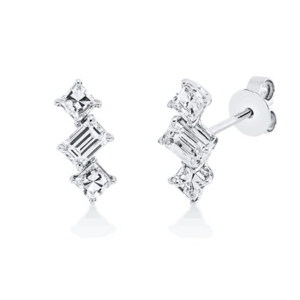 Ohrstecker Weißgold 18kt 0,88 Diamantschmuck mit 6 Diamanten - 2T899