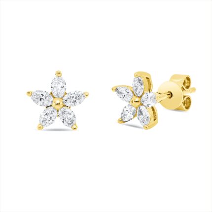 Ohrstecker Gelbgold 18kt 0,49 Diamantschmuck mit 10 Diamanten - 2U496