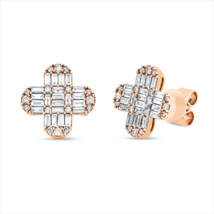 Ohrstecker Rosegold 18kt 0,75 Diamantschmuck mit 76 Diamanten - 2U497